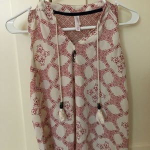 Pink and White Boho Patterned Tank